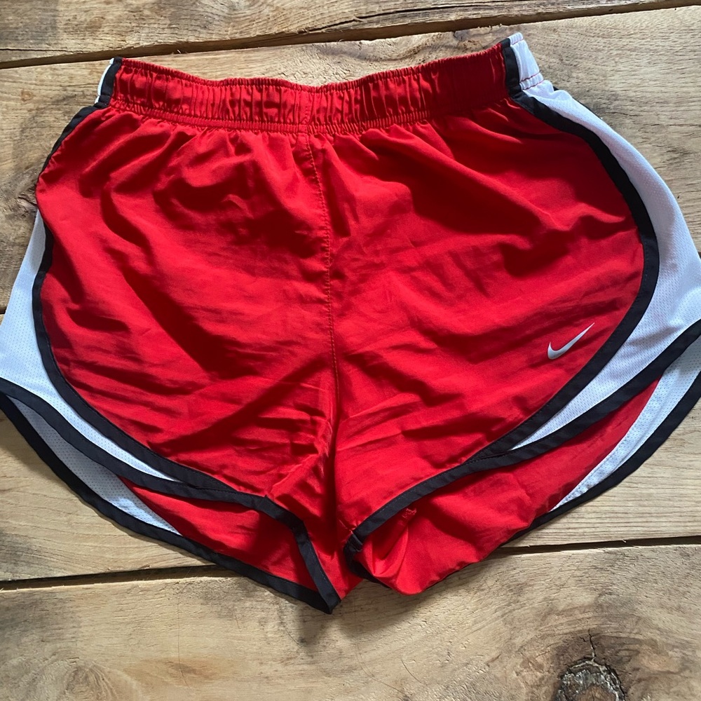 Nike Red and White Athletic Shorts